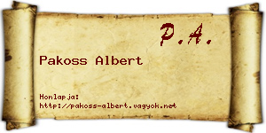 Pakoss Albert névjegykártya